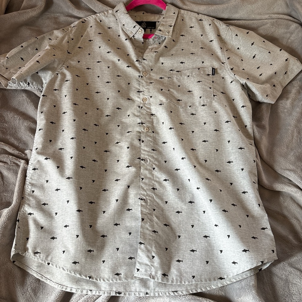 Men's Casual Button Down Shirt - Gray
